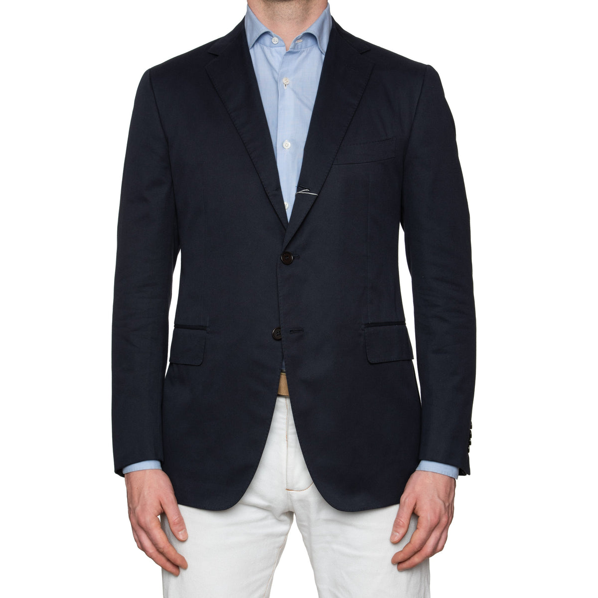 Sartoria PARTENOPEA for SULKA Navy Blue Wool-Linen Jacket EU 54 NEW US 42 44