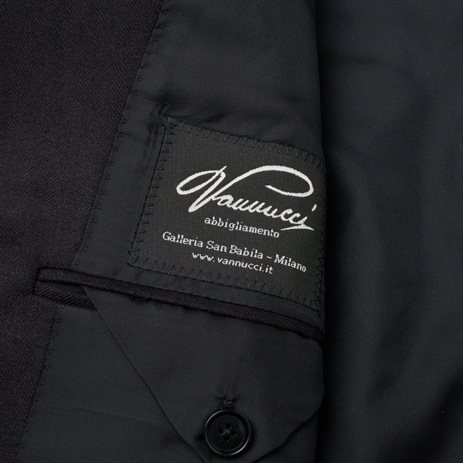 SARTORIA PARTENOPEA for VANNUCCI Black Herringbone Cashmere Jacket EU 46 NEW US 36