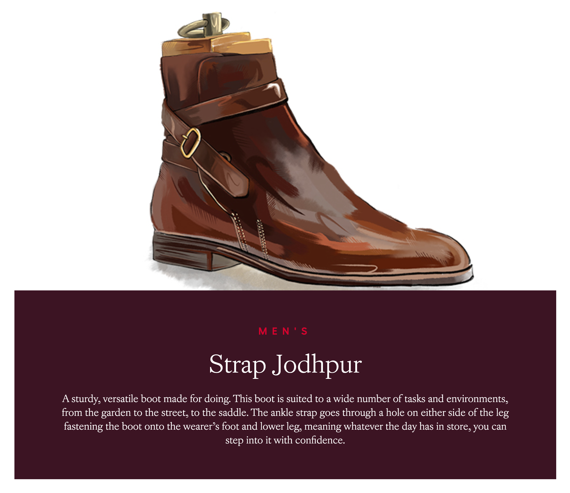 Rare JOHN LOBB London Bespoke Cognac Strap Jodhpur Boots US 10.5 JOHN LOBB