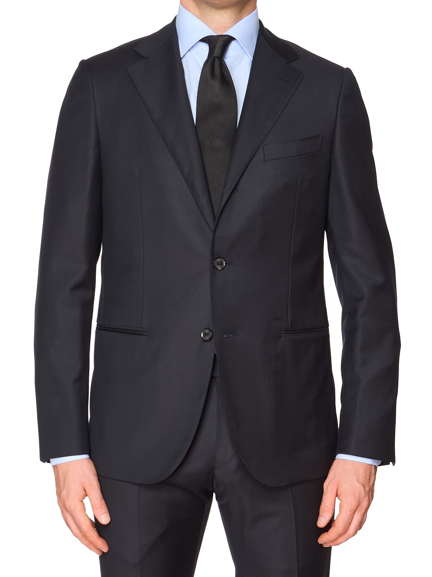 RAFFAELE CARUSO "Norma" Black Loro Piana 150's Tasmaninan Wool Suit
