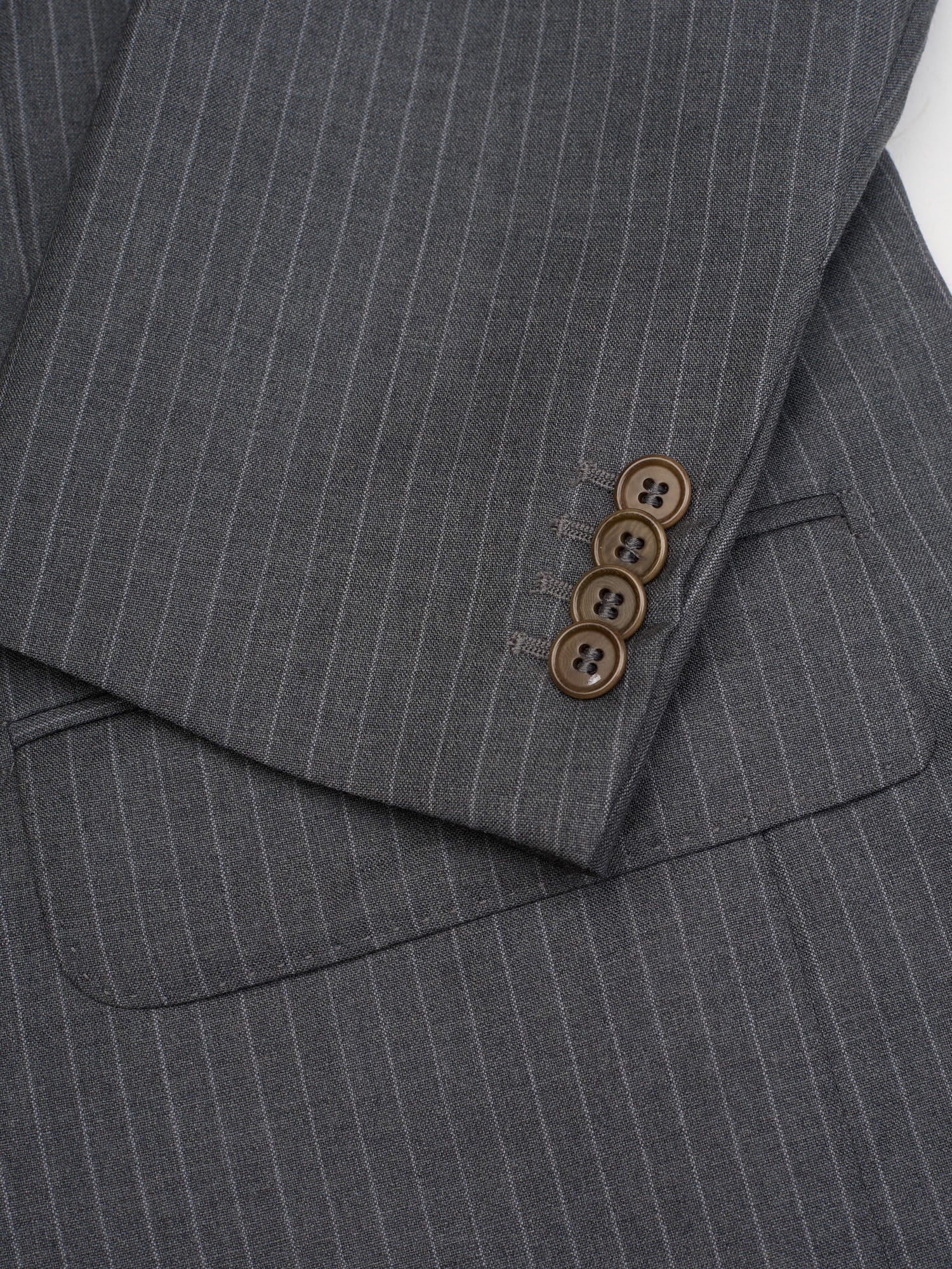 Sir Wilson Gray Striped Ermenegildo Zegna Tropical Australian Wool Business Suit