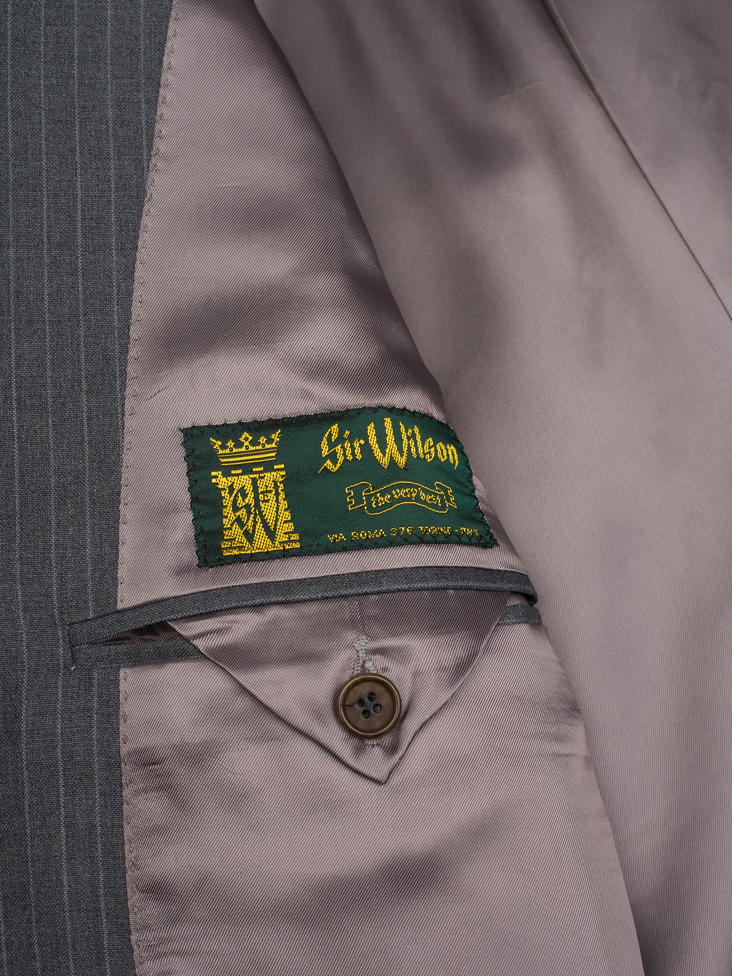 Sir Wilson Gray Striped Ermenegildo Zegna Tropical Australian Wool Business Suit