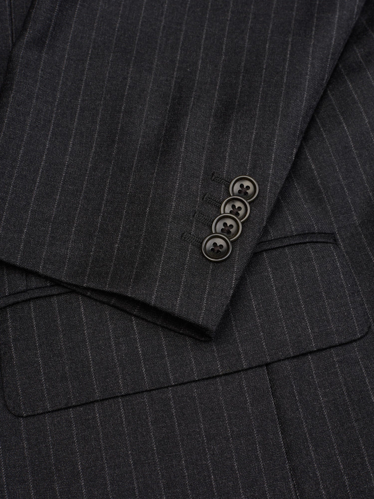 Sir Wilson Torino Dark Gray Striped Wool–Cashmere Business Suit