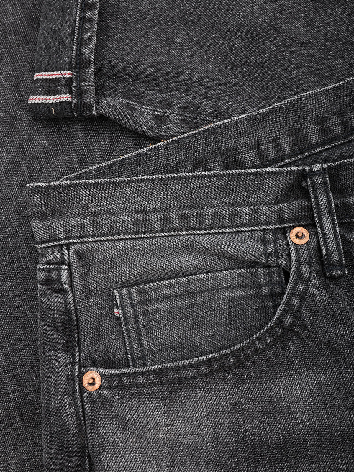 THE REAL MCCOY'S 996BK Gray Denim Cotton Selvedge Jeans