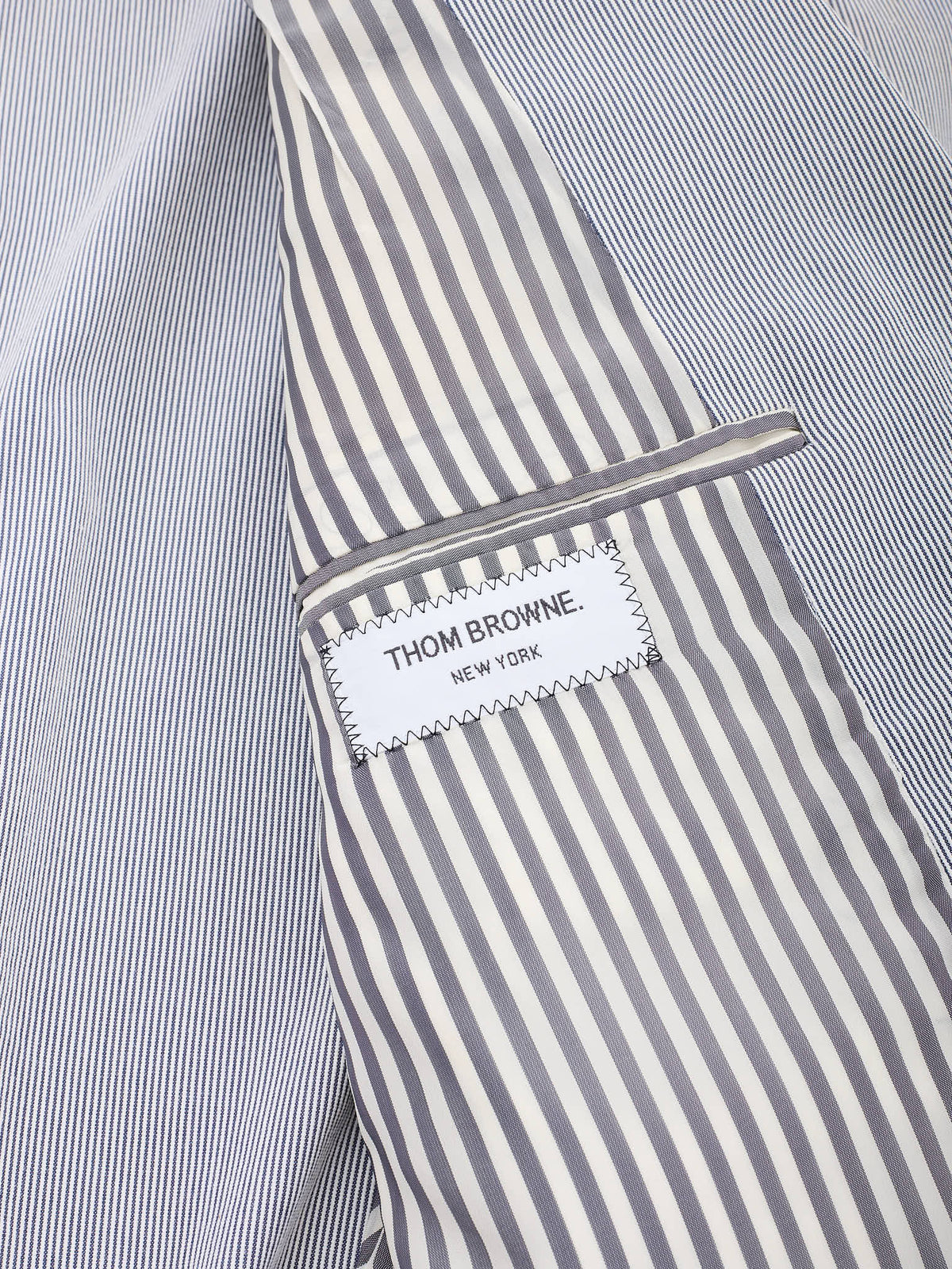THOM BROWNE New York Blue Striped Cotton Sport Jacket