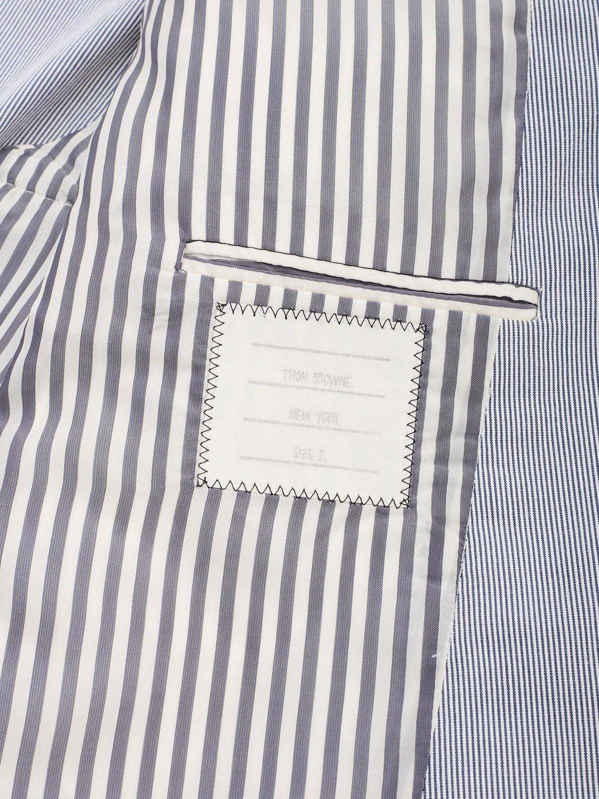 THOM BROWNE New York Blue Striped Cotton Sport Jacket