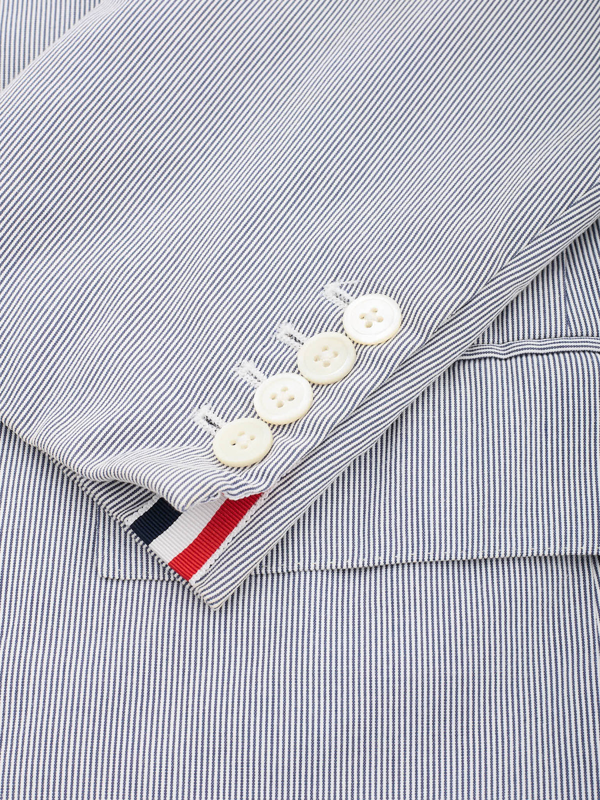 THOM BROWNE New York Blue Striped Cotton Sport Jacket