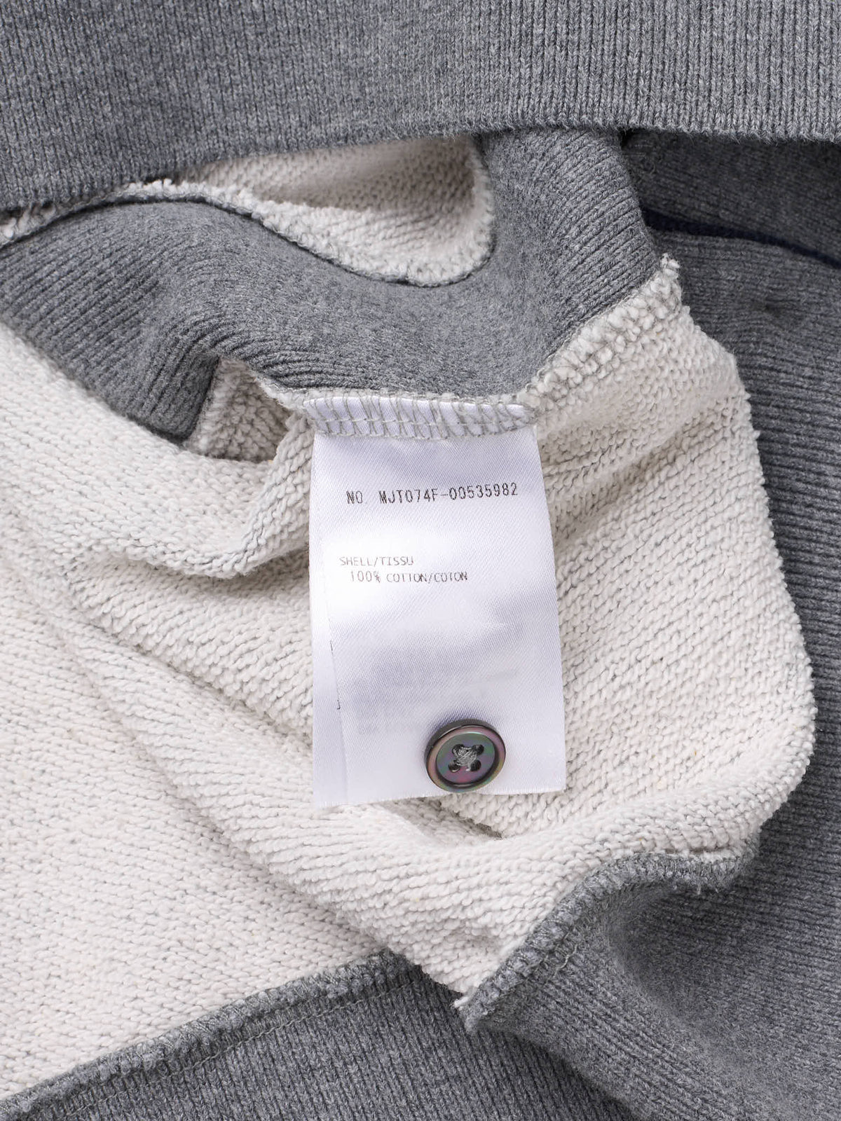 THOM BROWNE New York Gray Color-Block Cotton 4-Bar Hoodie Japan