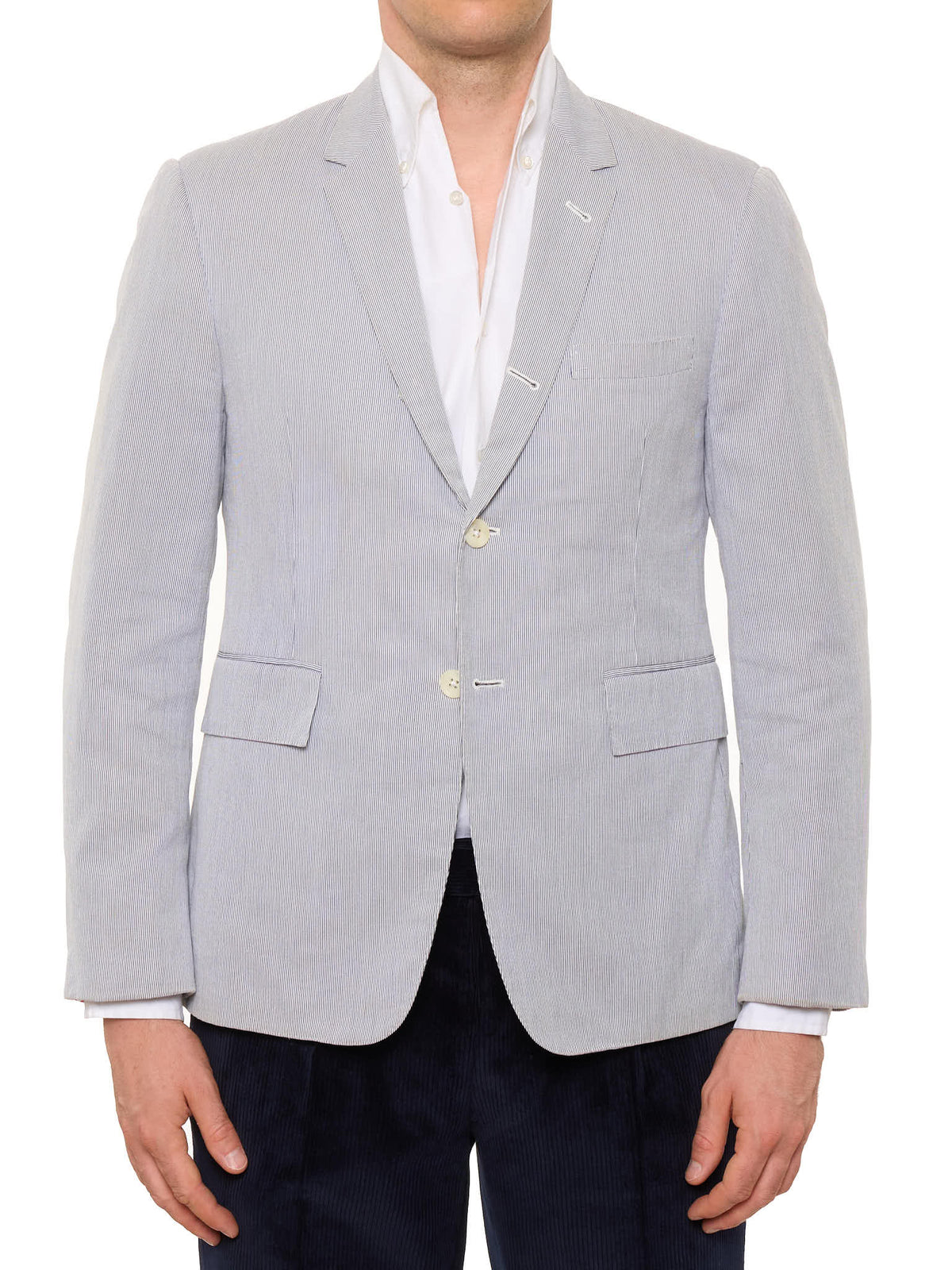 THOME BROWNE New York Blue Striped Cotton Sport Jacket