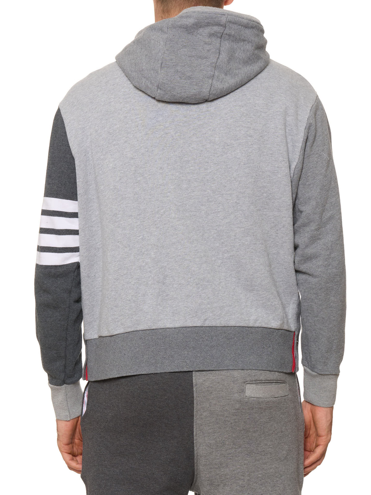THOME BROWNE New York Gray Color-Block Cotton 4-Bar Hoodie Japan