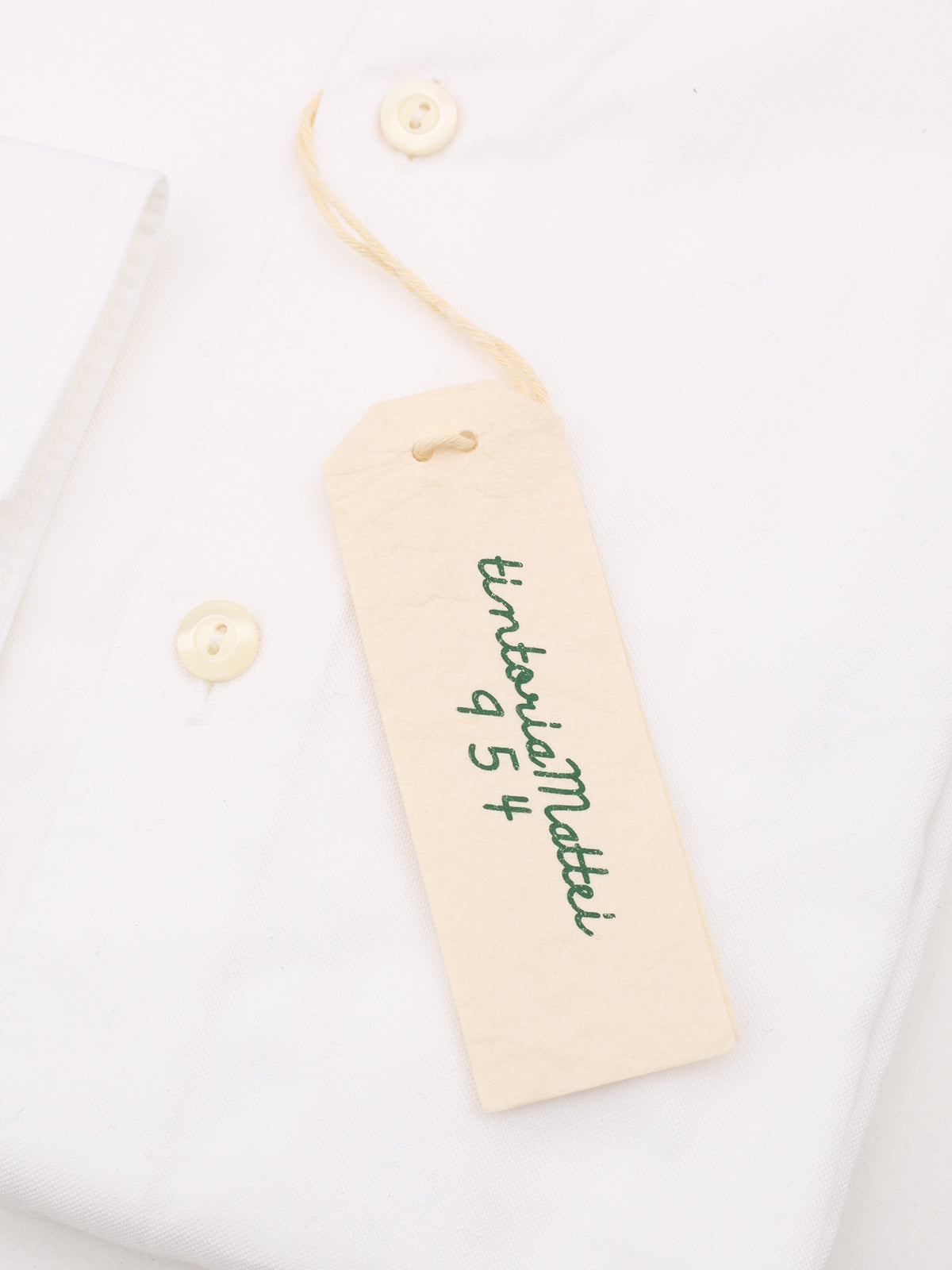 TINTORIA MATTEI 954 White Cotton Oxford Dress Shirt
