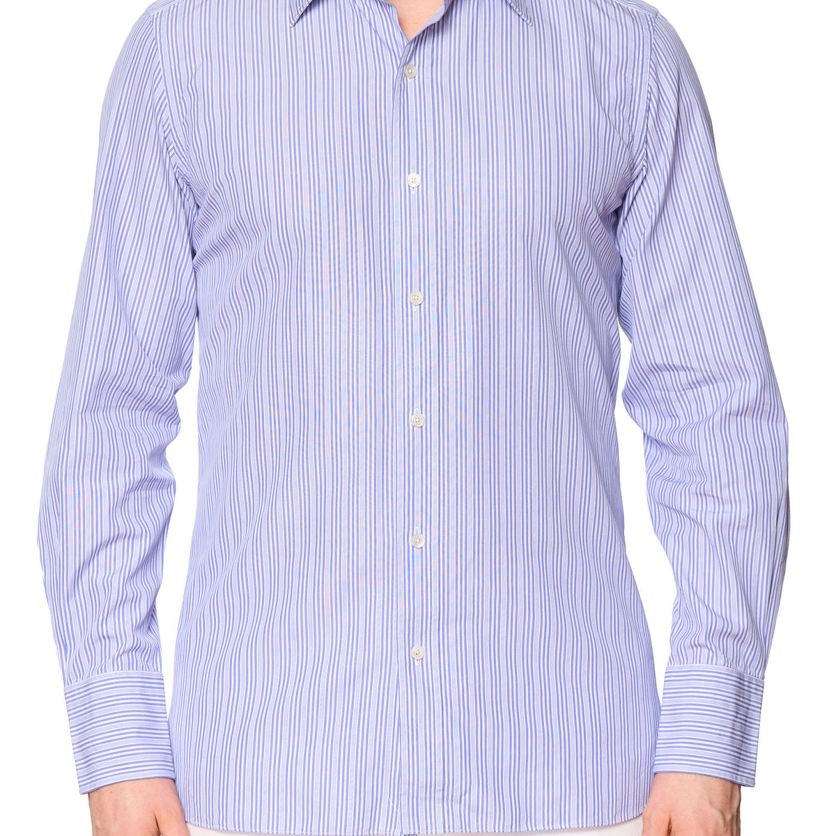 TOM FORD Blue Striped Cotton Dress Shirt EU 40 NEW US 15.75