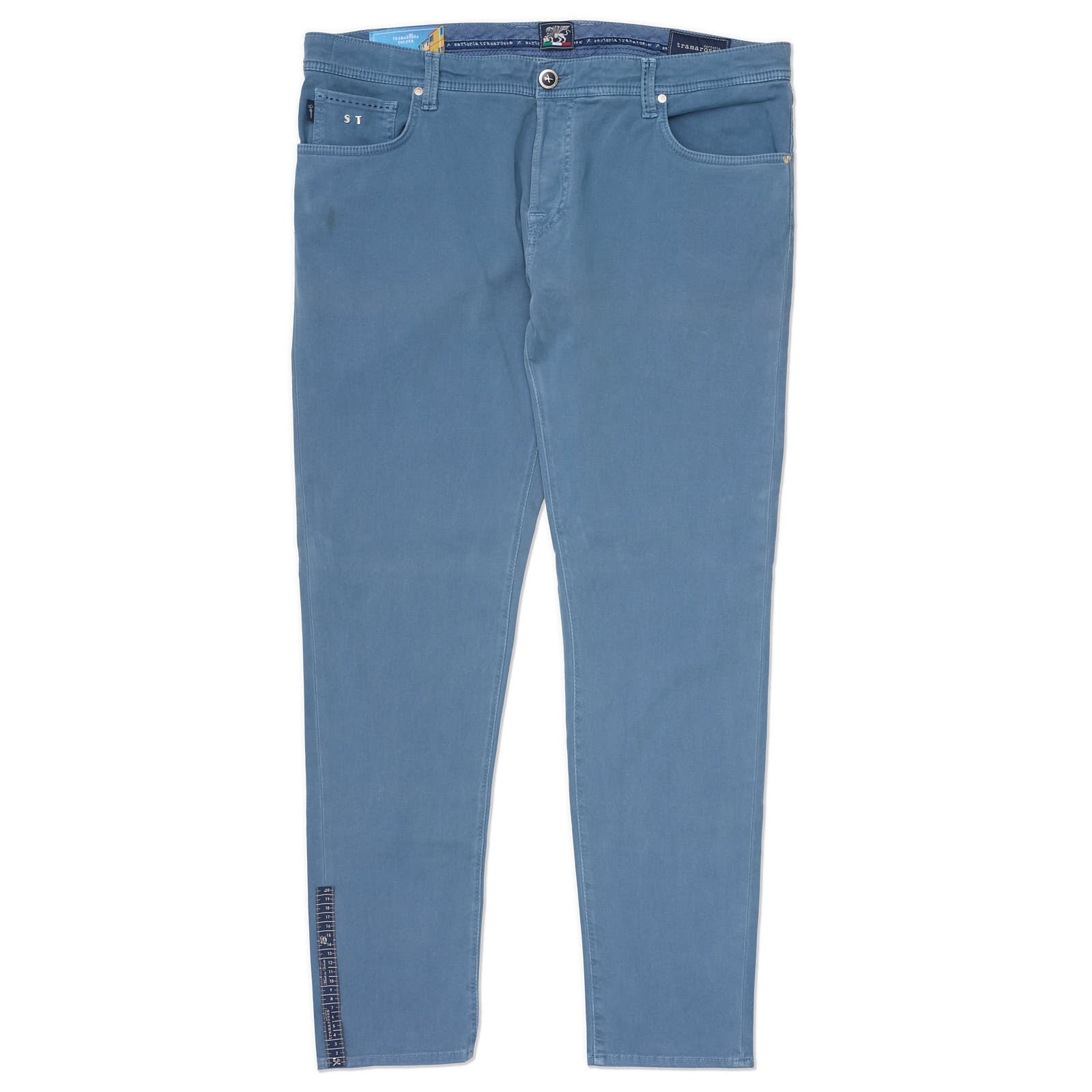 TRAMAROSSA "Leonardo" Washed Blue Cotton Stretch Slim Fit Jeans NEW US 42