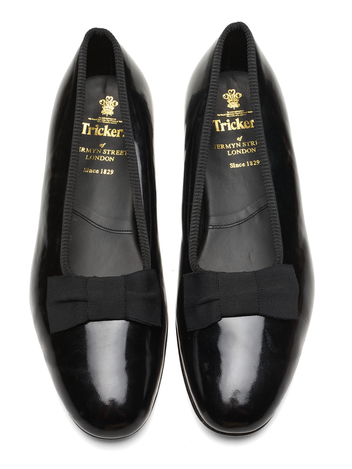 TRICKER'S Hilton Black Patent Leather Bow Court Loafers UK 8.5 US 9.5