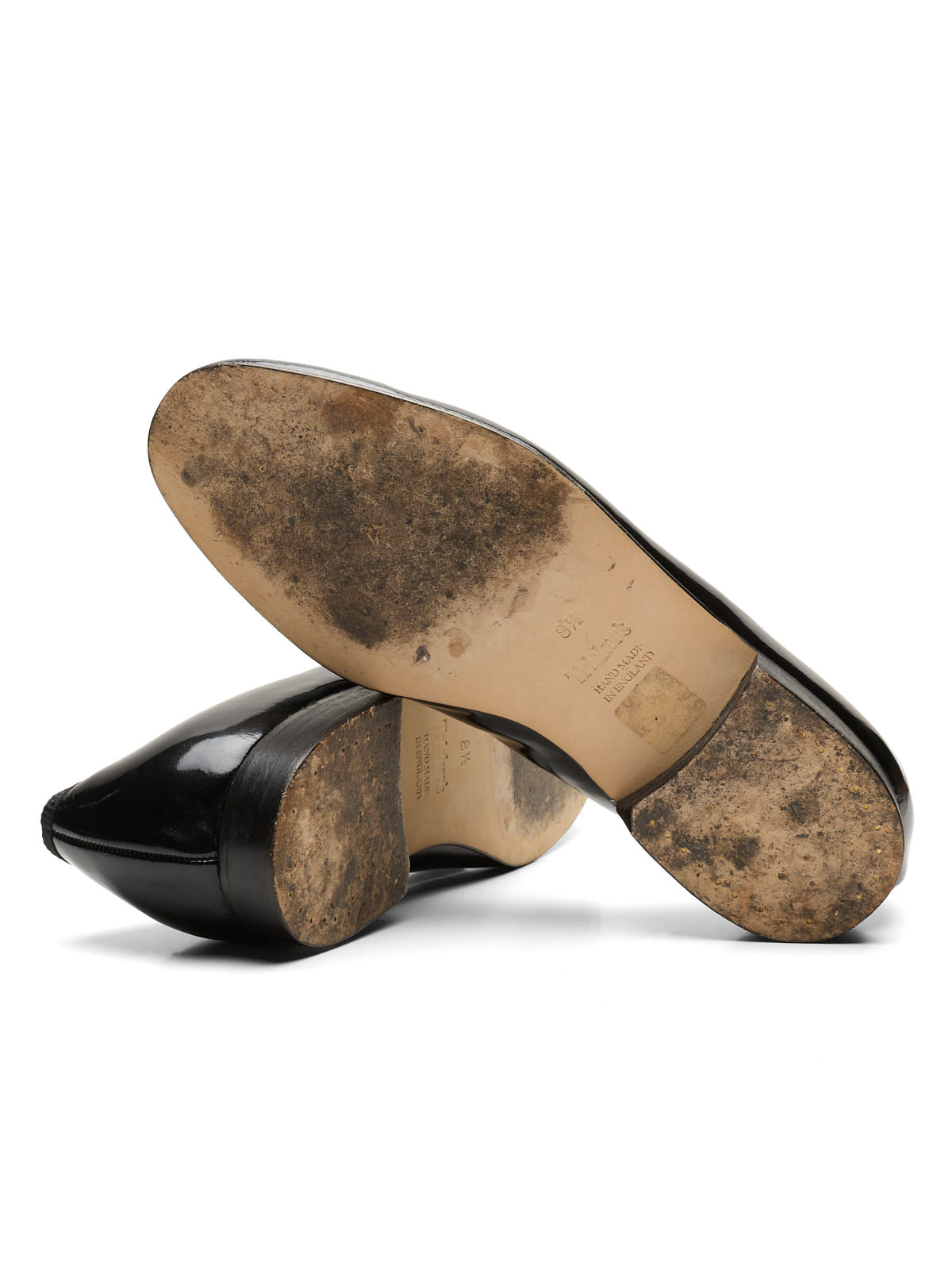 TRICKER'S Hilton Black Patent Leather Bow Court Loafers UK 8.5 US 9.5