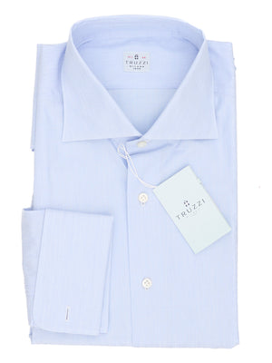 TRUZZI Milano Handmade Sky Blue Cotton French Cuff Dress Shirt