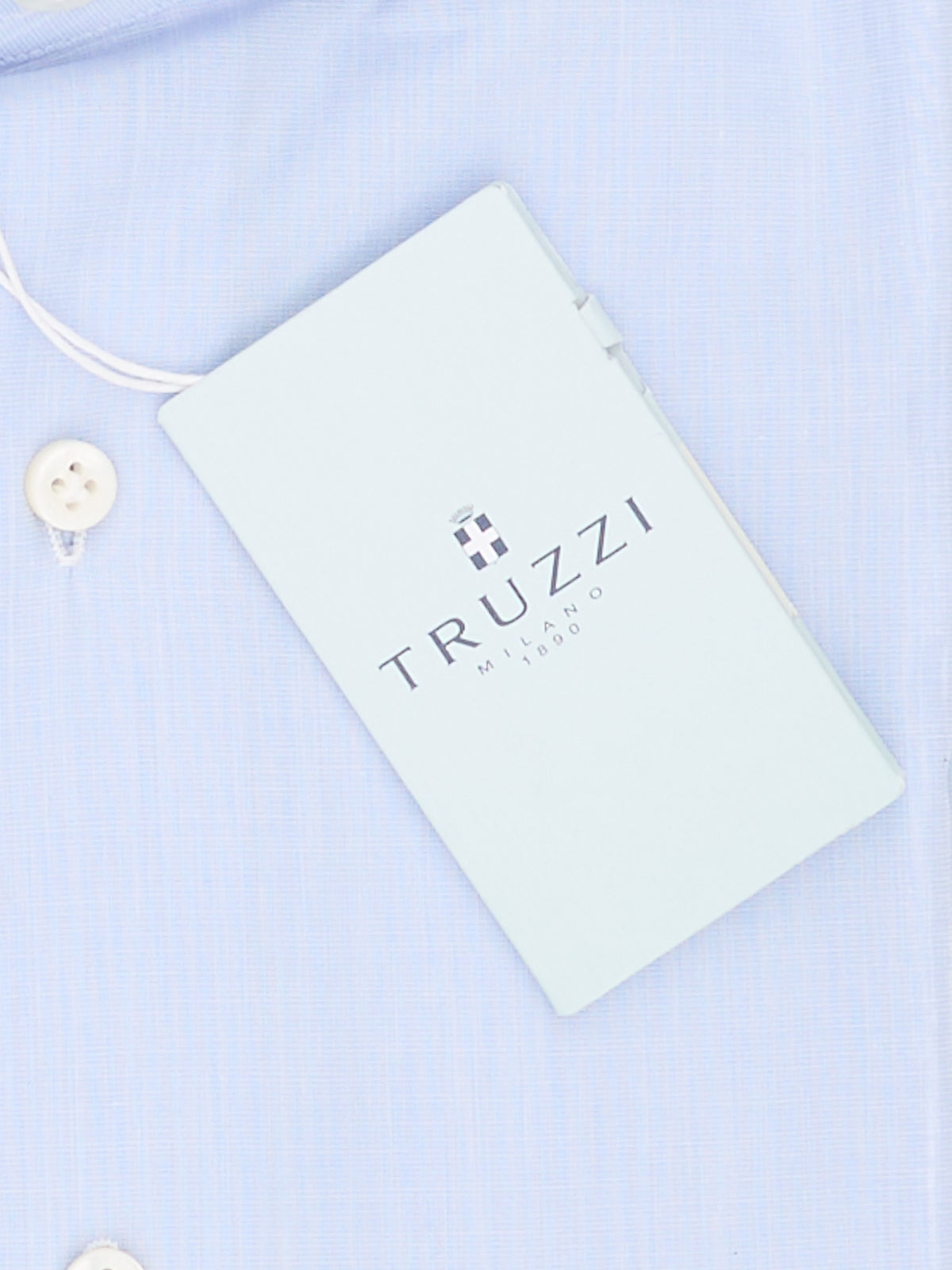TRUZZI Milano Handmade Sky Blue Cotton French Cuff Dress Shirt