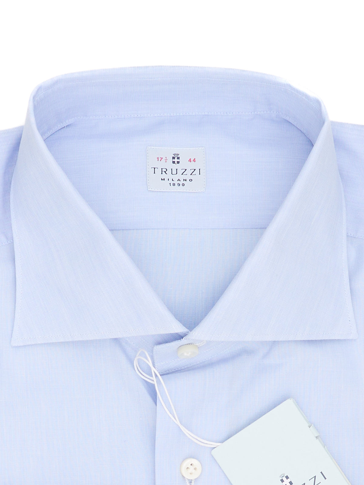 TRUZZI Milano Handmade Sky Blue Cotton French Cuff Dress Shirt