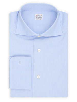 TRUZZI Milano Sky Blue Cotton French Cuff Dress Shirt