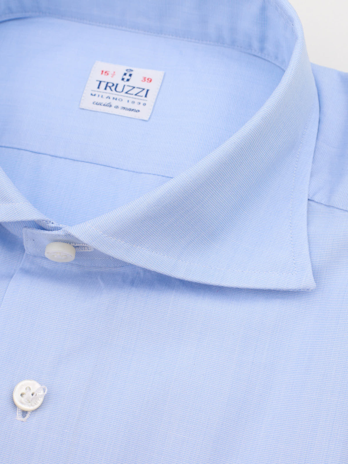 TRUZZI Milano Sky Blue Cotton French Cuff Dress Shirt