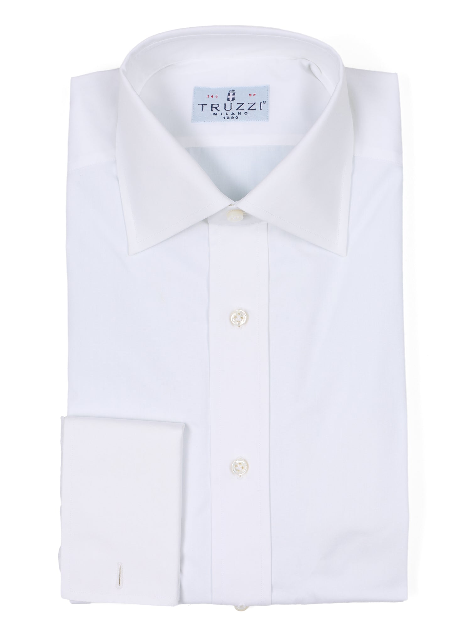 TRUZZI Milano White Cotton French Cuff Dress Shirt