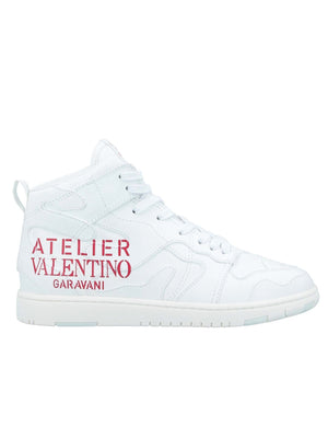 VALENTINO GARAVANI Atelier 07 White High Top Leather Sneaker Shoes
