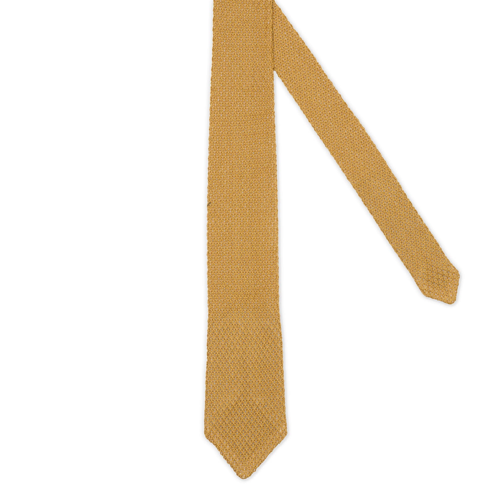 VANNUCCI MILANO Gold Knitted Cotton Tie NEW