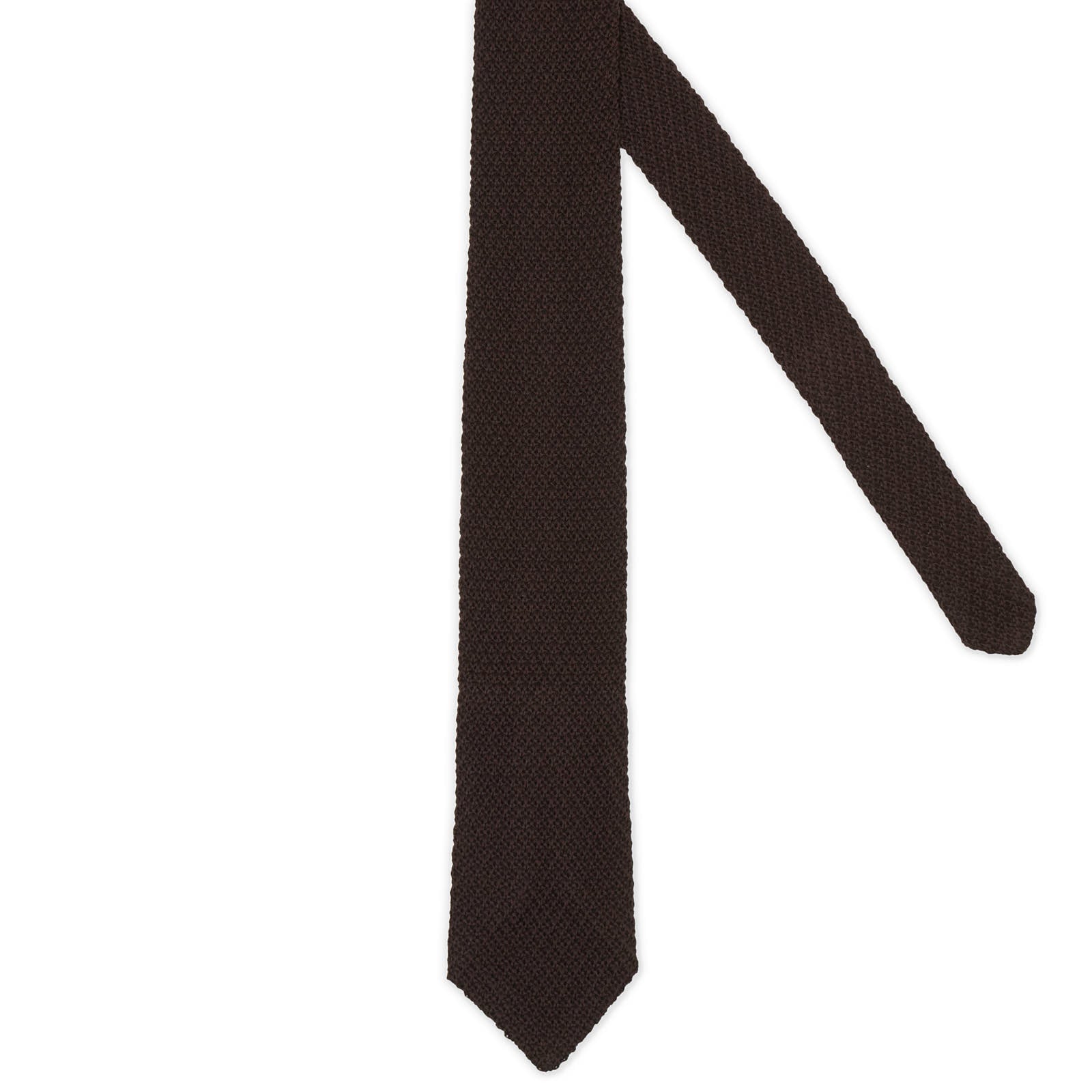 VANNUCCI MILANO Dark Brown Cotton Knit Tie NEW