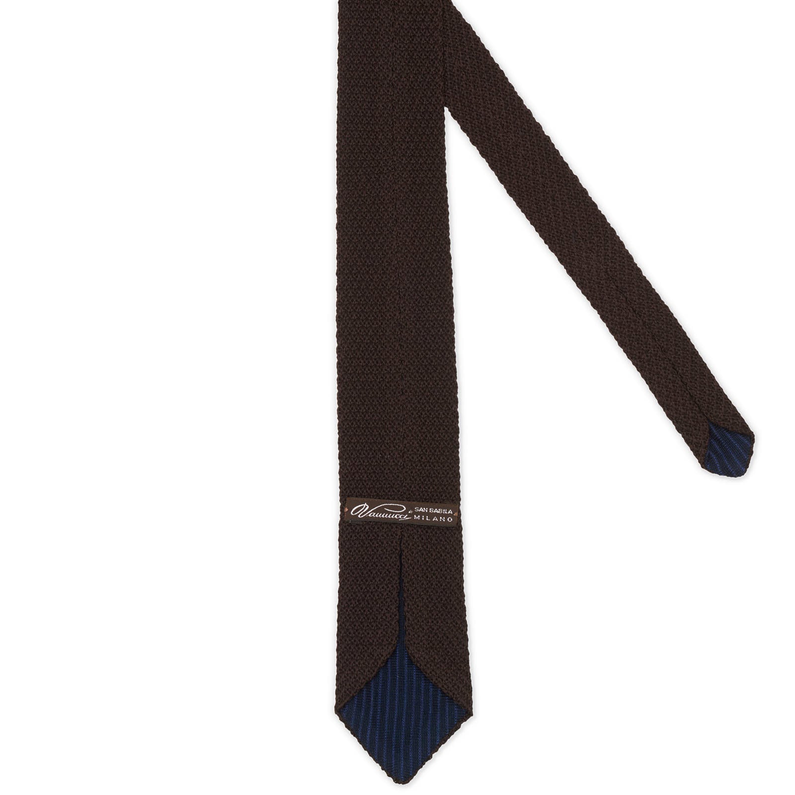 VANNUCCI MILANO Dark Brown Cotton Knit Tie NEW