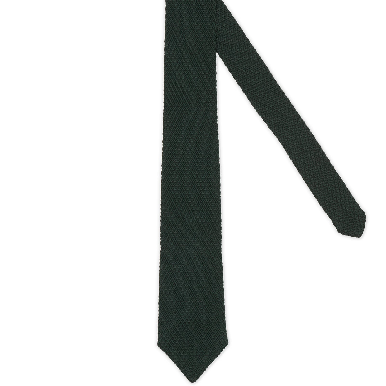 VANNUCCI MILANO Dark Green Cotton Knit Tie NEW