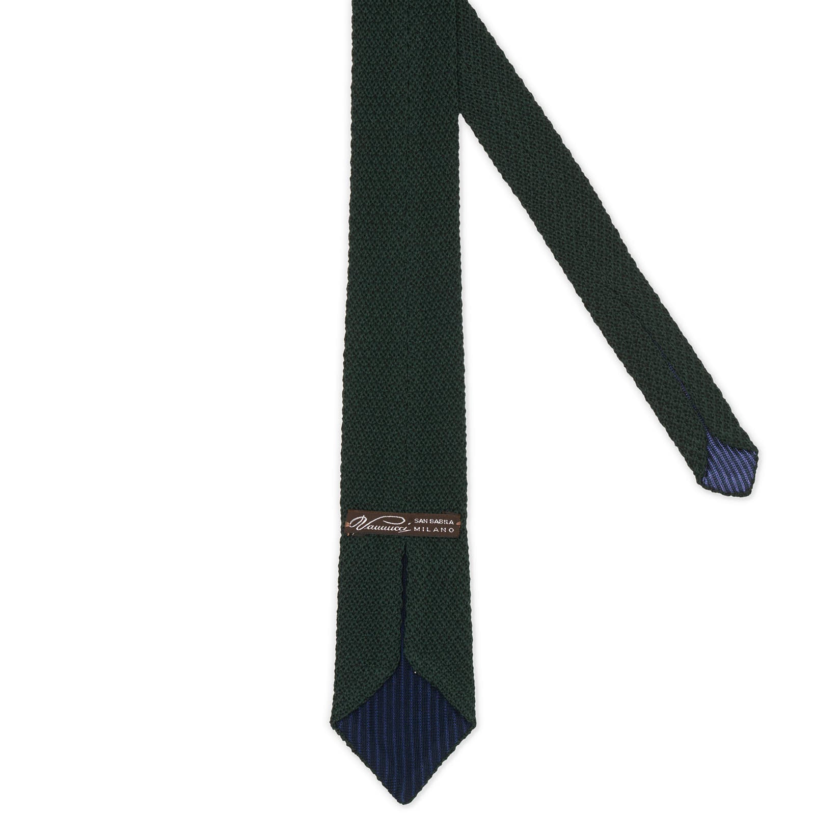 VANNUCCI MILANO Dark Green Cotton Knit Tie NEW