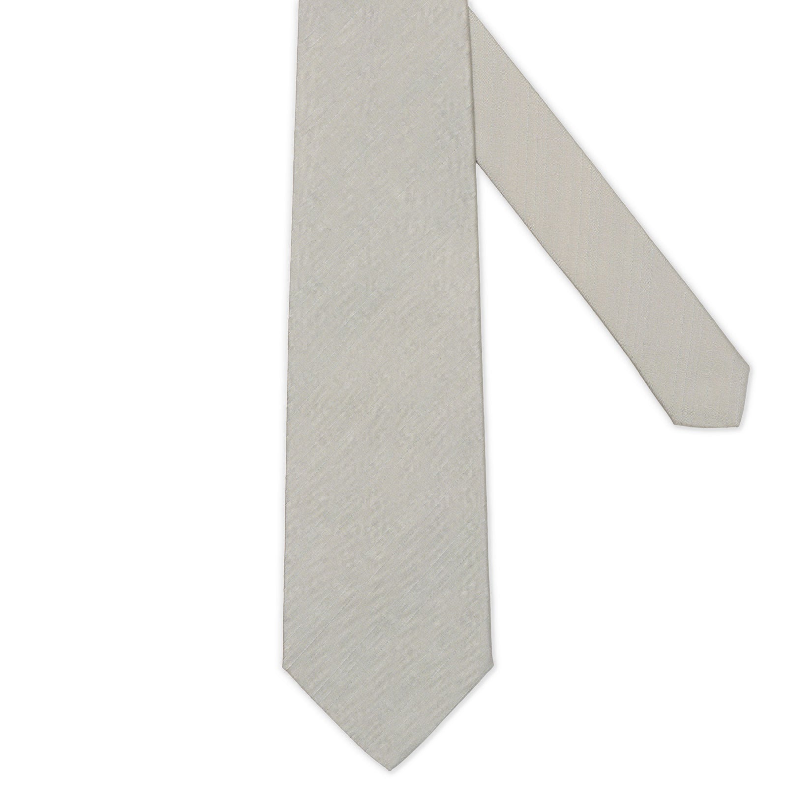 VANNUCCI MILANO Gray Diagonal Striped Silk Tie NEW