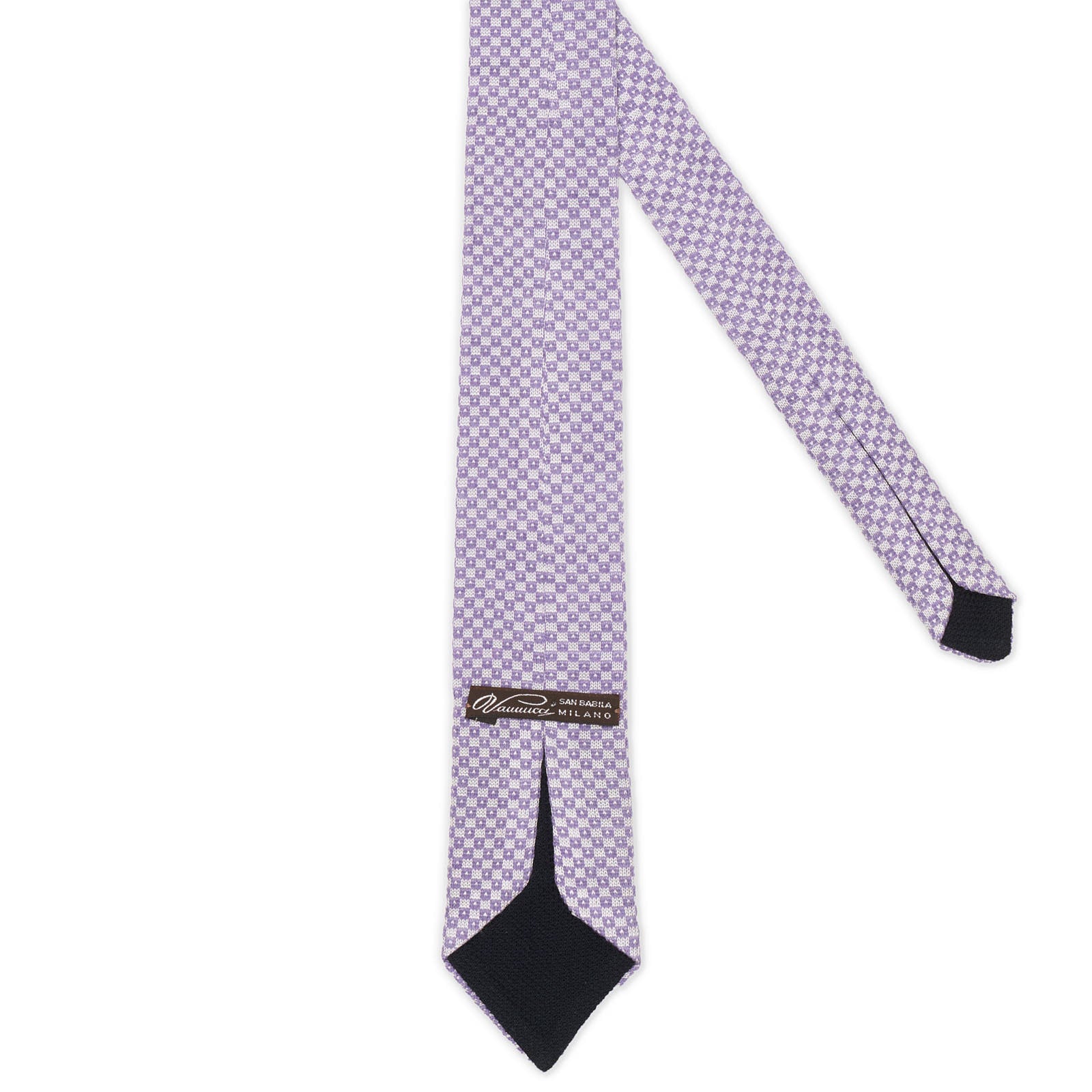 VANNUCCI MILANO Purple Checked Wool Knit Tie NEW