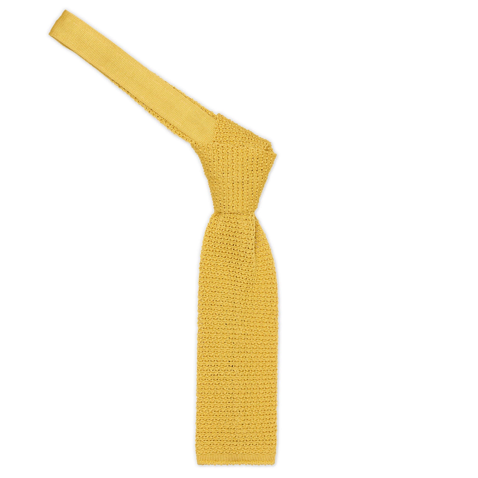 VANNUCCI MILANO Yellow Silk Knit Tie NEW
