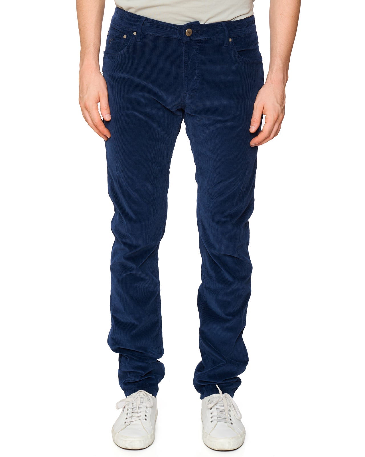 HANDPICKED Blue "RAVELLO" Stretch Corduroy Jeans NEW Slim Fit