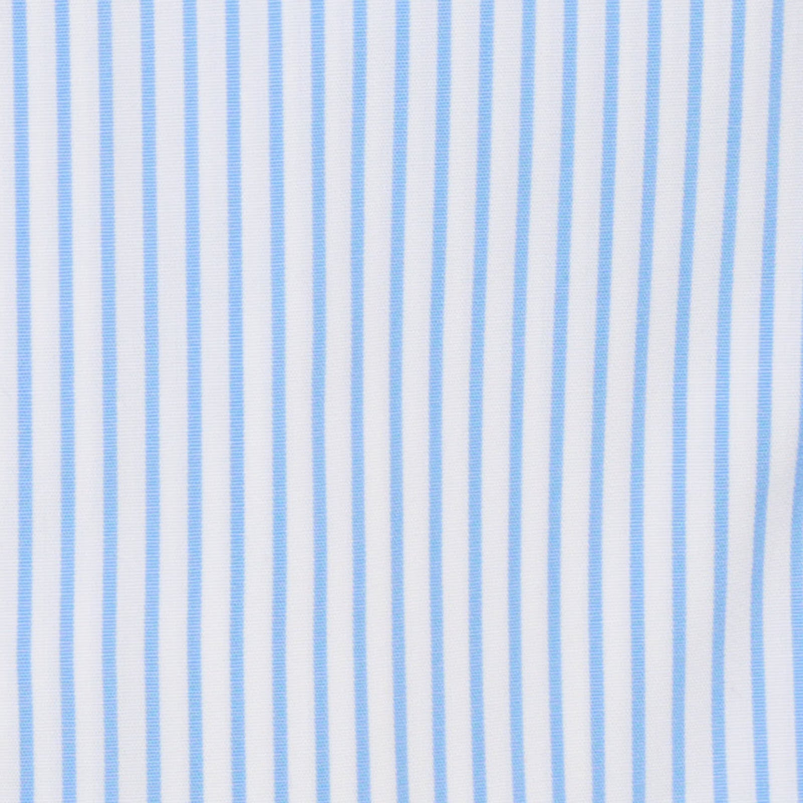 VANNUCCI Milano Blue-White Striped Cotton French Cuff Dress Shirt NEW
