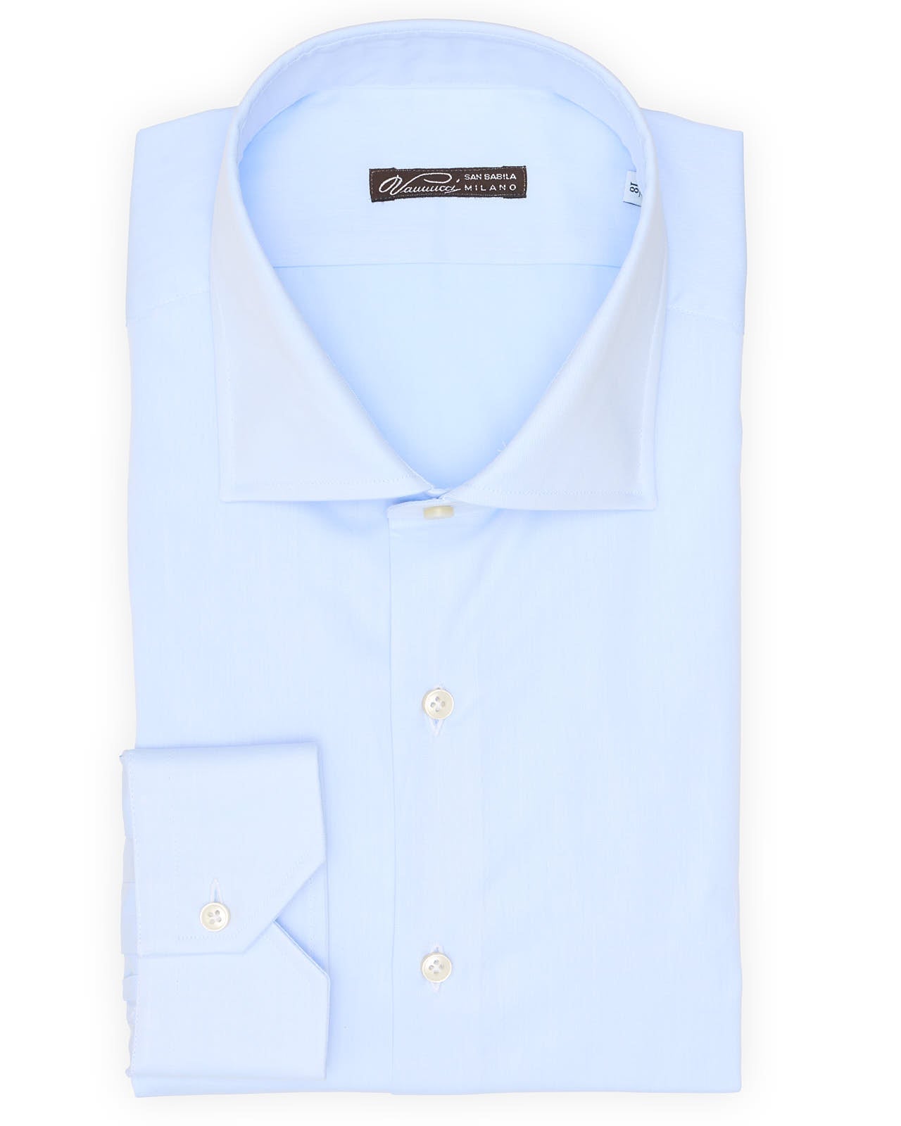 VANNUCCI Milano Blue Cotton Dress Shirt EU 45 NEW US 18