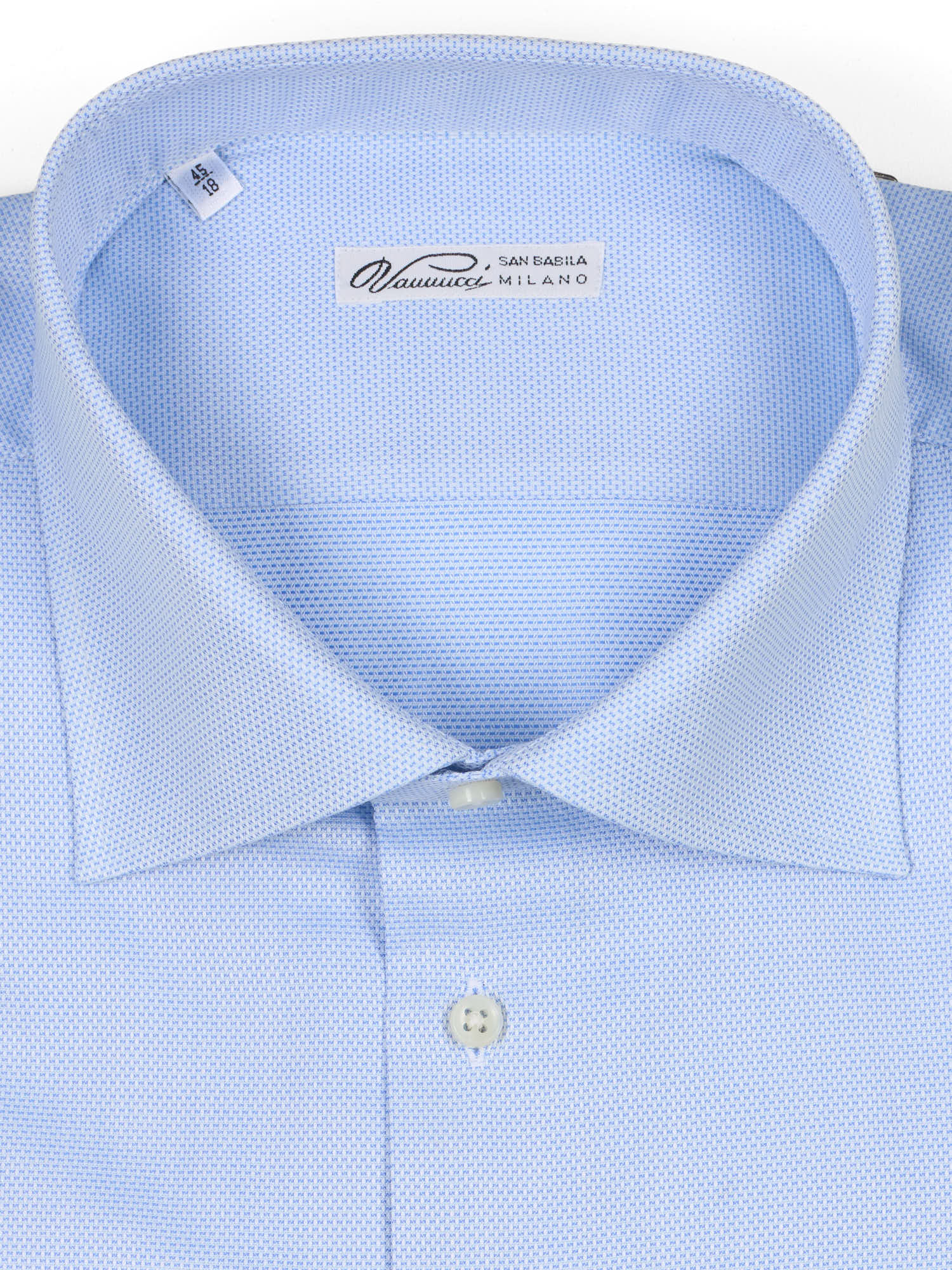 VANNUCCI Milano Blue Oxford Cotton French Cuff Dress Shirt