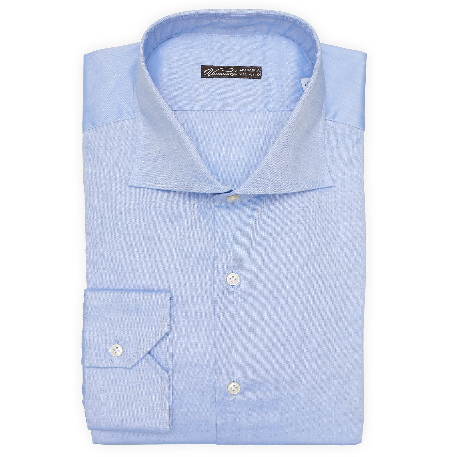VANNUCCI Milano Blue Oxford Cotton Dress Shirt EU 45 NEW US 18