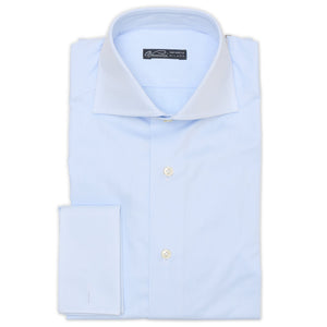 VANNUCCI Milano Light Blue Twill French Cuff Cotton Dress Shirt New 15.5 / Blue VANNUCCI Milano Light Blue Twill French Cuff Cotton Dress Shirt New 15.5 / Blue