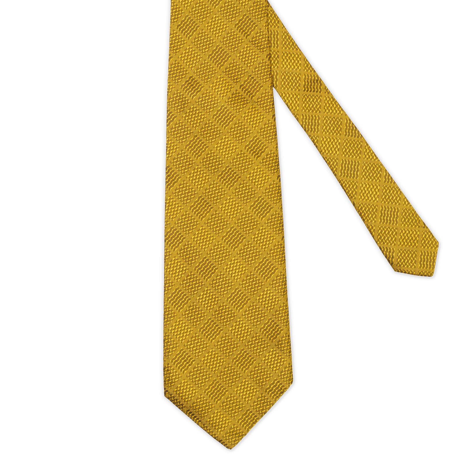 VANNUCCI Milano Golden Plaid Silk Tie NEW