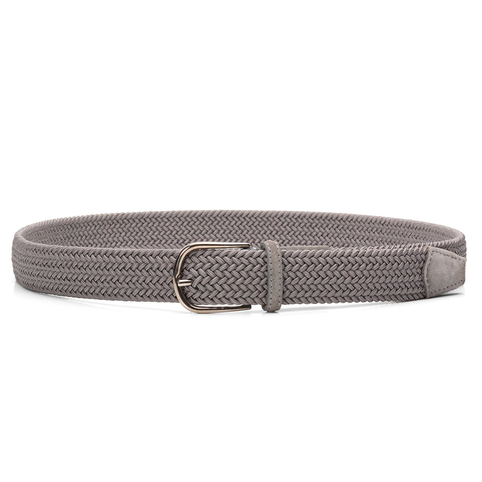 PAOLO VITALE for VANNUCCI Milano Gray Stretch Woven Braided Belt 125cm NEW 50"