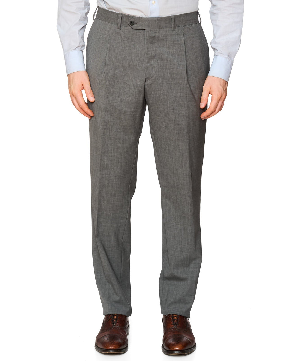 VANNUCCI Milano Gray Wool Super 140's Dress Pants NEW