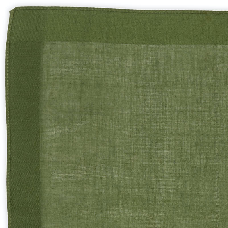 VANNUCCI Milano Army Green Cotton Pocket Square NEW 29cm x 29cm