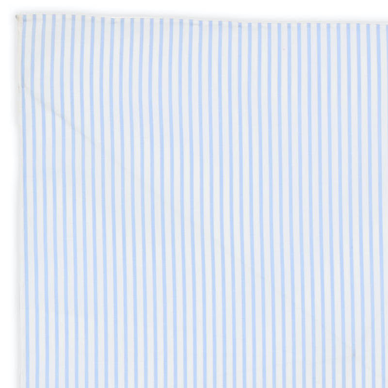 VANNUCCI Milano Handmade Blue-White Striped Cotton Pocket Square NEW 29cm x 29cm