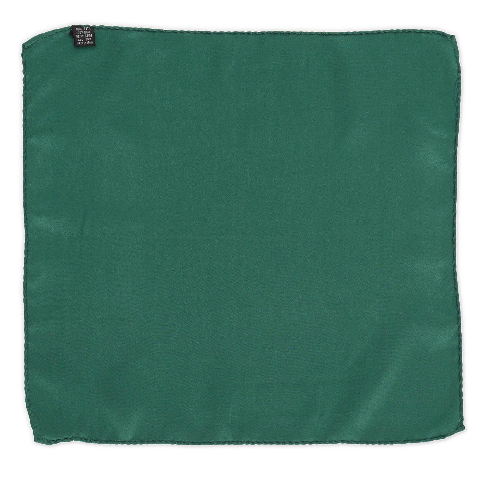 VANNUCCI Milano Handmade Green Silk Pocket Square NEW 33cm x 31cm