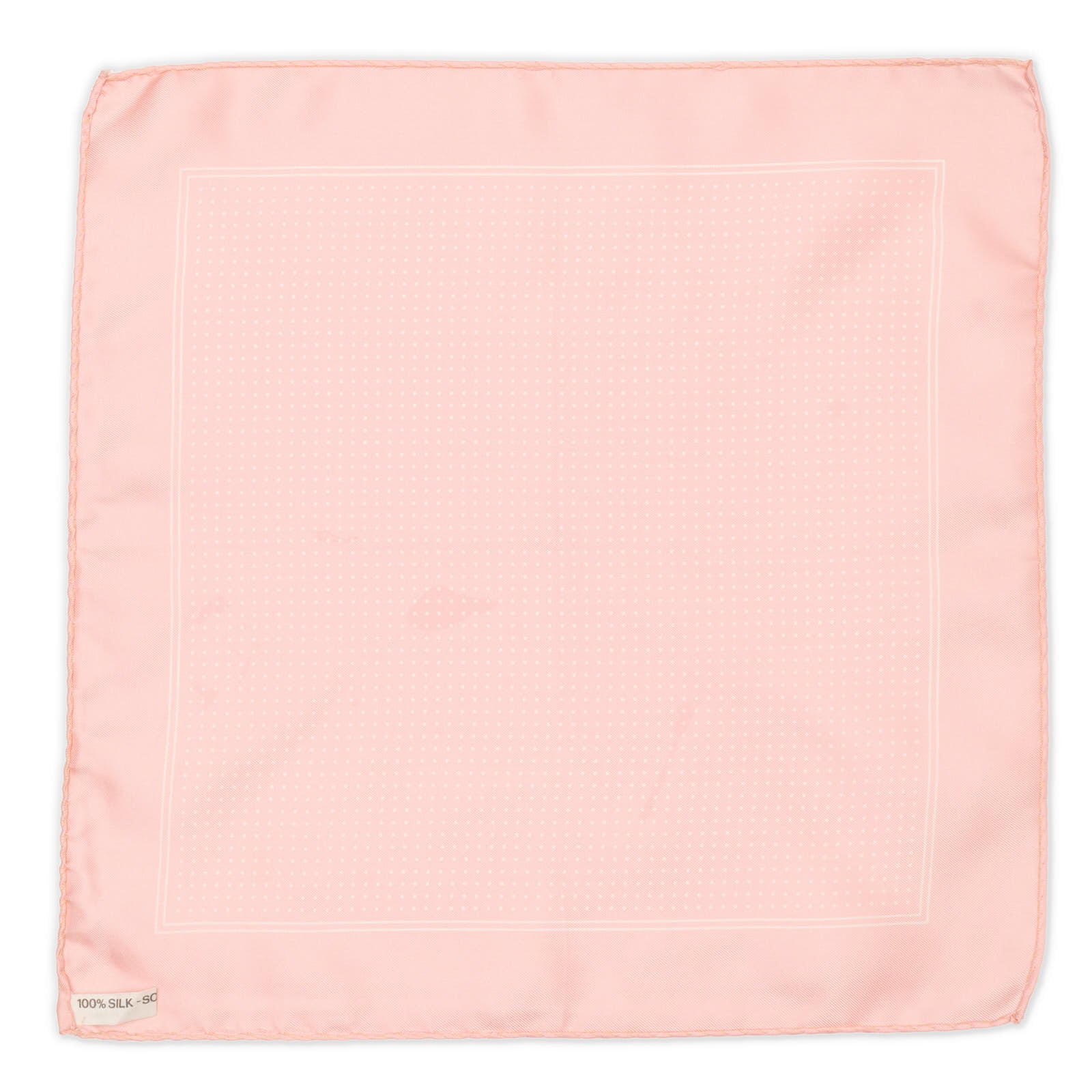 VANNUCCI Milano Handmade Pink Dot Silk Pocket Square NEW 31cm x 31cm