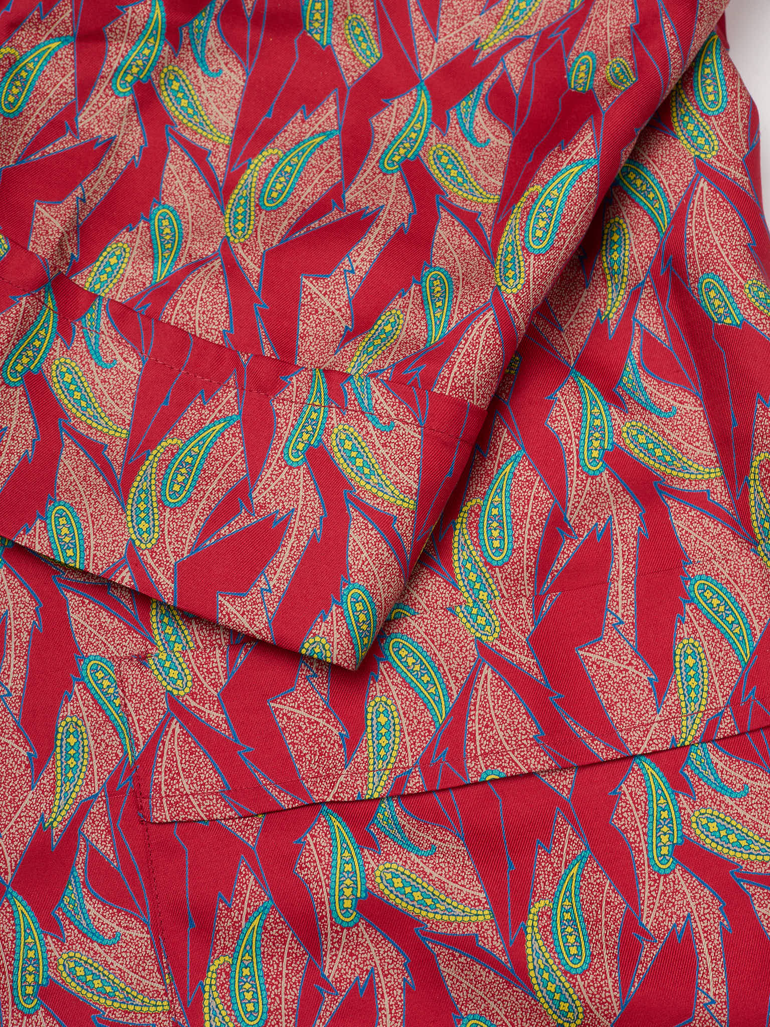 VANNUCCI Milano Luxury Red Paisley Silk Dressing Gown Robe NEW Vintage XL
