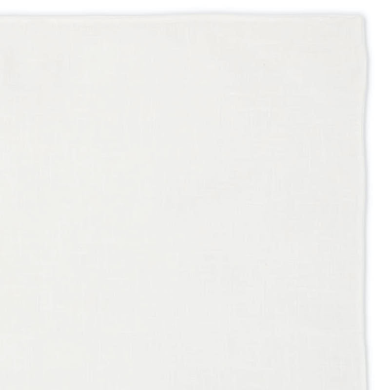 VANNUCCI Milano Handmade White Linen Pocket Square NEW 33cm x 33cm