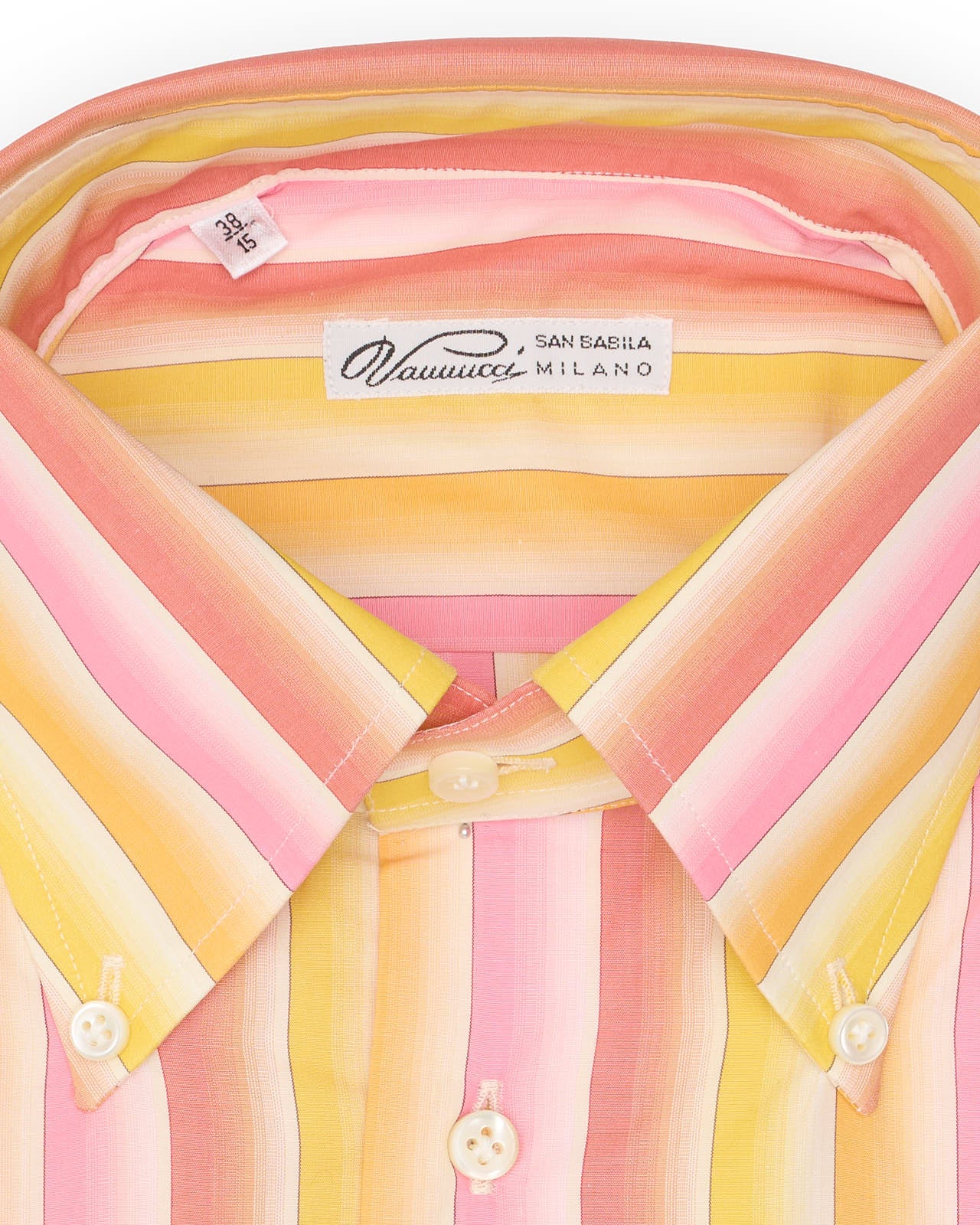 VANNUCCI Milano Multicolor Striped Button Down Dress Shirt EU 38 NEW US 15